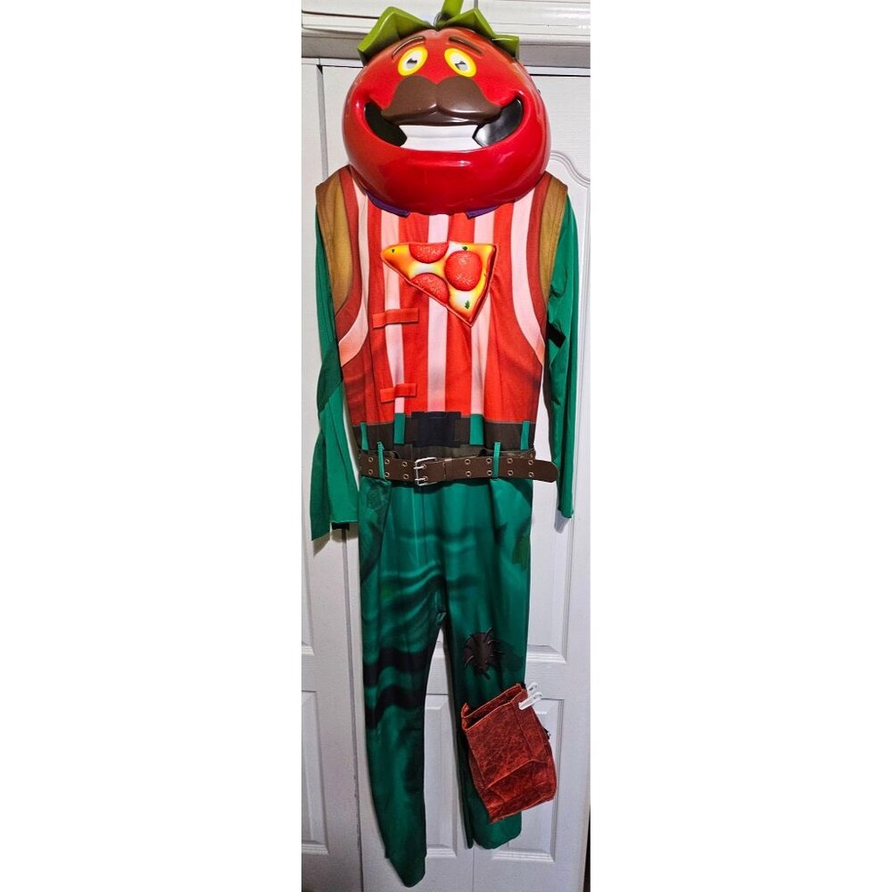 Fortnite TomatoHead Adult Costume Tomato Head Mask Belt Mens Spirit Halloween